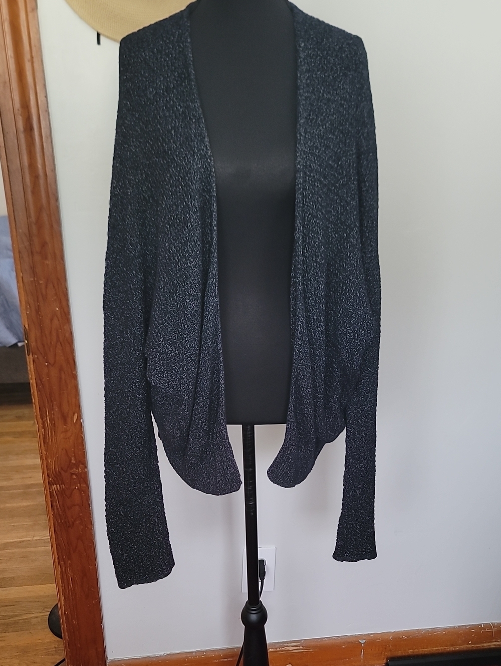BDG Open-Front Cardigan in Black